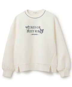 pom ponette junior / ポンポネット ジュニア スウェット | リボン刺しゅうダンボールプルオーバー