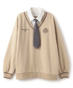 pom ponette junior / ポンポネット ジュニア スウェット | ネクタイつき裏毛トレーナー