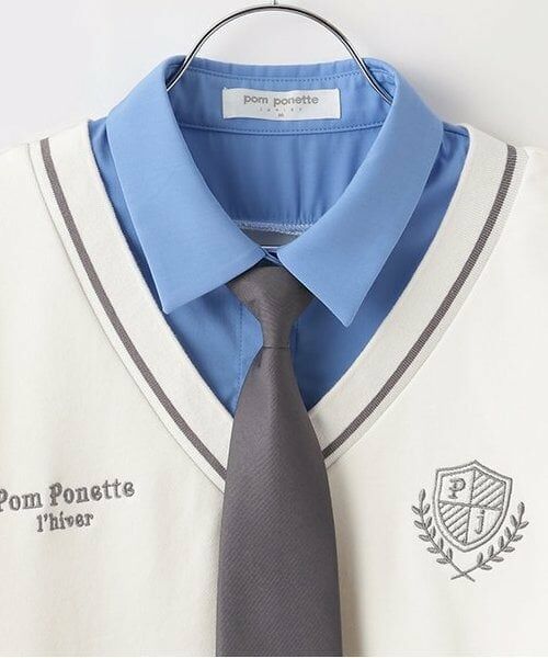 pom ponette junior / ポンポネット ジュニア スウェット | ネクタイつき裏毛トレーナー | 詳細2