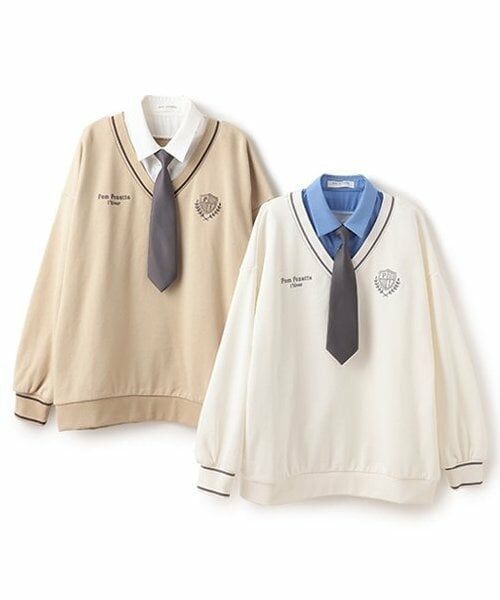 pom ponette junior / ポンポネット ジュニア スウェット | ネクタイつき裏毛トレーナー | 詳細9