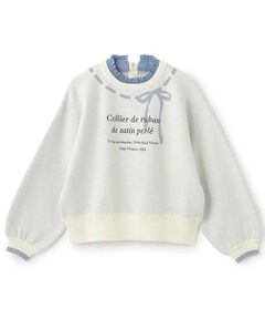 pom ponette junior / ポンポネット ジュニア ニット・セーター | リボンジャガードフリル衿ニット