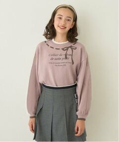 pom ponette junior / ポンポネット ジュニア ニット・セーター | リボンジャガードフリル衿ニット