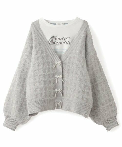 pom ponette junior / ポンポネット ジュニア カーディガン・ボレロ | シャギーチェックカーデセット | 詳細1