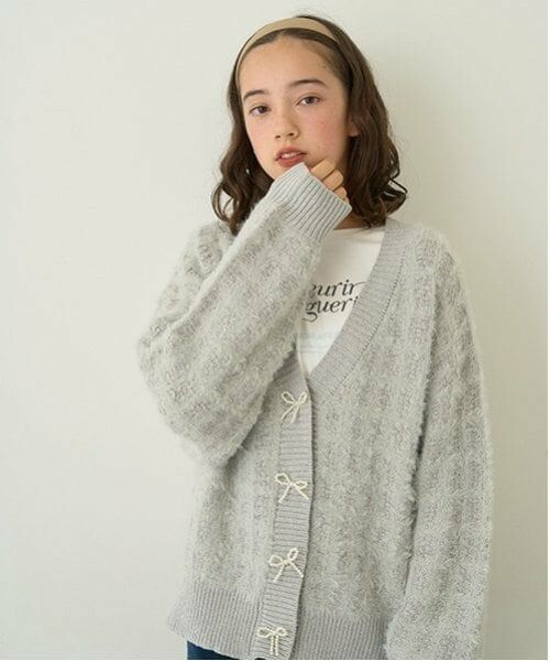 pom ponette junior / ポンポネット ジュニア カーディガン・ボレロ | シャギーチェックカーデセット | 詳細13