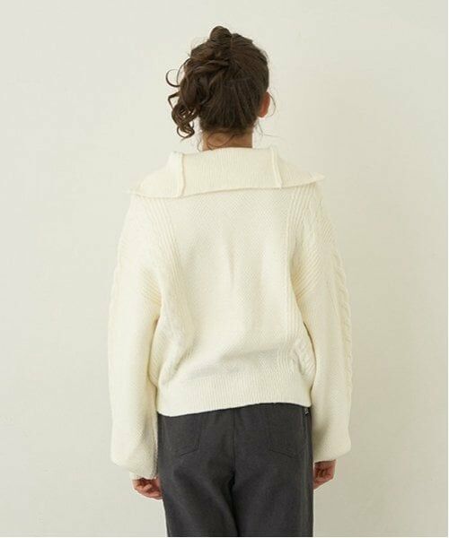 pom ponette junior / ポンポネット ジュニア カーディガン・ボレロ | レースアップZIPニットカーデセット | 詳細17