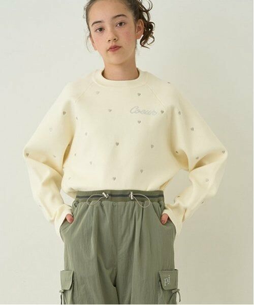 pom ponette junior / ポンポネット ジュニア ニット・セーター | ミニハートニットプルオーバー（オフ ホワイト）