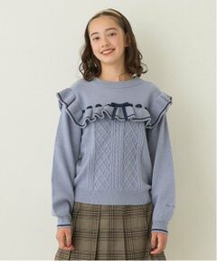 pom ponette junior / ポンポネット ジュニア ニット・セーター | リボンフリルニット