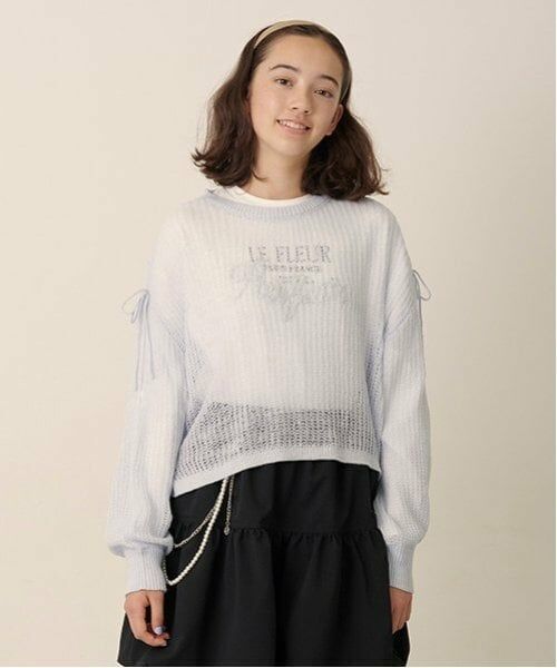 pom ponette junior / ポンポネット ジュニア ニット・セーター | メッシュ編みニット＋ロンTセット | 詳細2