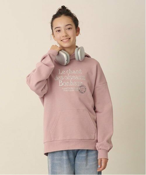 pom ponette junior / ポンポネット ジュニア パーカー | 【GOOD PRICE】クシュっと袖レタリング裏毛パーカ（ピンク）