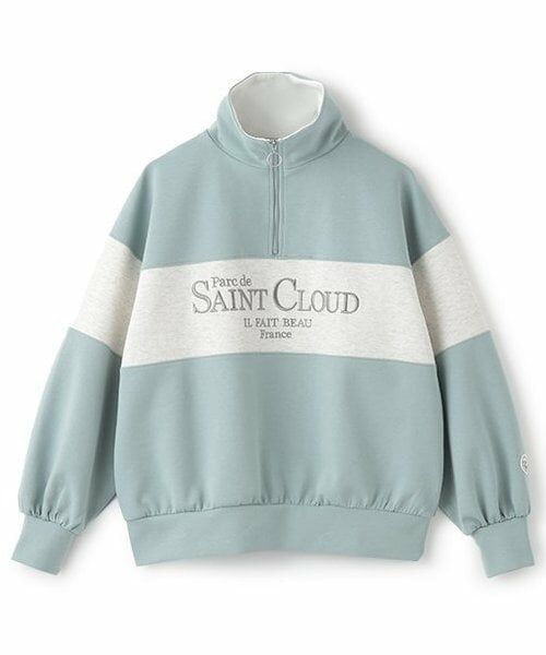 pom ponette junior / ポンポネット ジュニア スウェット | ハーフZIPトップス（ブルー グリーン）