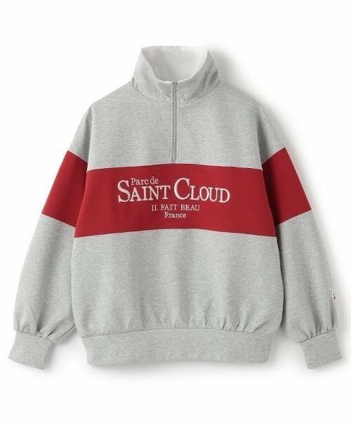 pom ponette junior / ポンポネット ジュニア スウェット | ハーフZIPトップス（グレー）