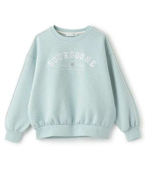 pom ponette junior / ポンポネット ジュニア スウェット | 【WEB限定】袖ラインロゴトップス（ライト グリーン）