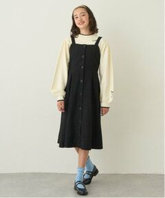 pom ponette junior / ポンポネット ジュニア ミニ丈・ひざ丈ワンピース | ニットプルオーバー×キャミワンピセット