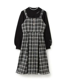 pom ponette junior / ポンポネット ジュニア ミニ丈・ひざ丈ワンピース | ニットプルオーバー×キャミワンピセット