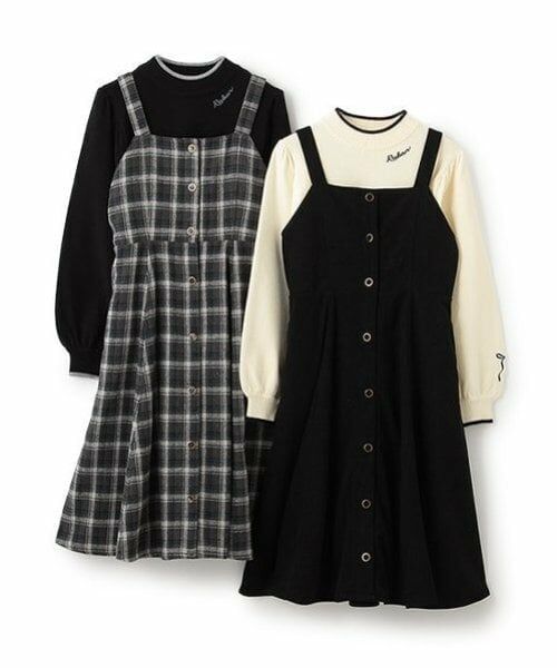 pom ponette junior / ポンポネット ジュニア ミニ丈・ひざ丈ワンピース | ニットプルオーバー×キャミワンピセット | 詳細11