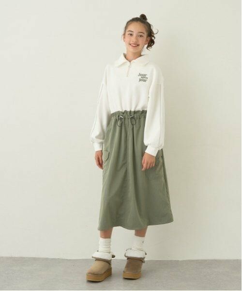 pom ponette junior / ポンポネット ジュニア ミニ丈・ひざ丈ワンピース | 【あったか】ハーフジップカーゴワンピース | 詳細10