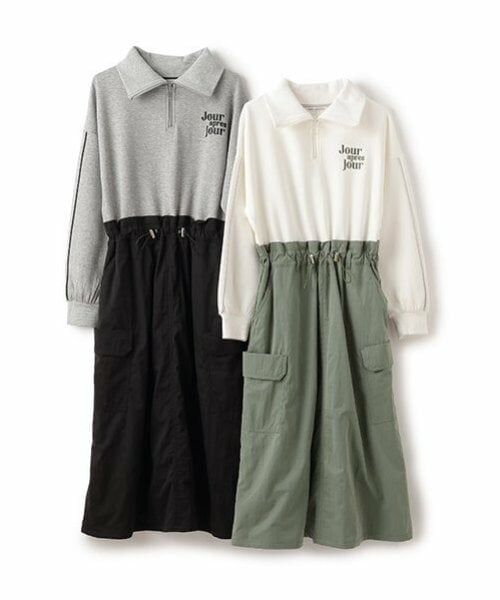 pom ponette junior / ポンポネット ジュニア ミニ丈・ひざ丈ワンピース | 【あったか】ハーフジップカーゴワンピース | 詳細8