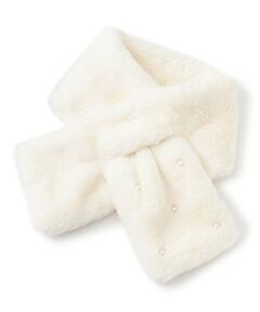 pom ponette junior / ポンポネット ジュニア マフラー・ショール・スヌード・ストール | パールつきフェイクファーティペット