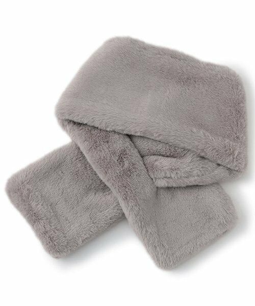 pom ponette junior / ポンポネット ジュニア マフラー・ショール・スヌード・ストール | パールつきフェイクファーティペット | 詳細1