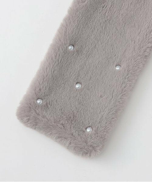 pom ponette junior / ポンポネット ジュニア マフラー・ショール・スヌード・ストール | パールつきフェイクファーティペット | 詳細2