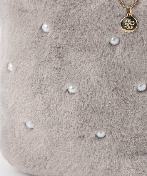 pom ponette junior / ポンポネット ジュニア ハンドバッグ | パールつきフェイクファーバッグ | 詳細3
