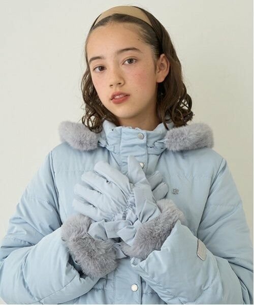 pom ponette junior / ポンポネット ジュニア 手袋 | ダウン手袋（ブルー）