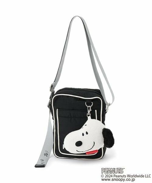 pom ponette junior / ポンポネット ジュニア ショルダーバッグ | 【PEANUTS】マスコットパスケース付ミニショルダー（黒）