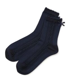 pom ponette junior / ポンポネット ジュニア ソックス | 後ろリボンクルーソックス