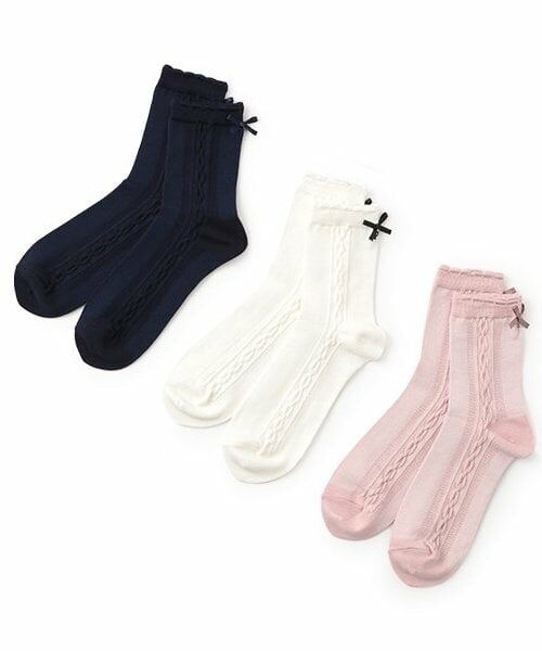 pom ponette junior / ポンポネット ジュニア ソックス | 後ろリボンクルーソックス | 詳細5