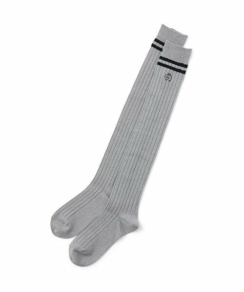 pom ponette junior / ポンポネット ジュニア ソックス | ライン入りニーハイソックス（グレー）