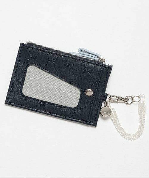 pom ponette junior / ポンポネット ジュニア カードケース・名刺入れ・定期入れ | リボン型押し総柄定期入れ | 詳細1
