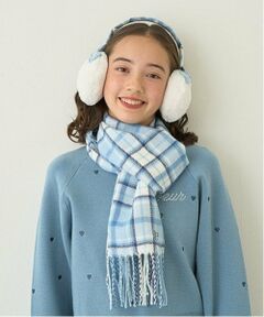 pom ponette junior / ポンポネット ジュニア マフラー・ショール・スヌード・ストール | チェックマフラー・イヤマフセット