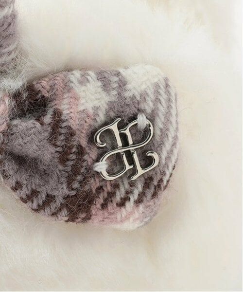 pom ponette junior / ポンポネット ジュニア マフラー・ショール・スヌード・ストール | チェックマフラー・イヤマフセット | 詳細3