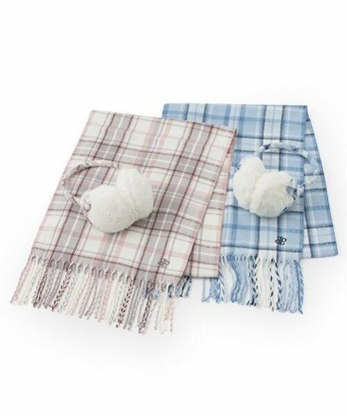 pom ponette junior / ポンポネット ジュニア マフラー・ショール・スヌード・ストール | チェックマフラー・イヤマフセット | 詳細7