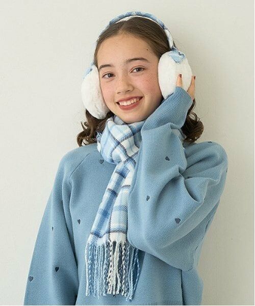 pom ponette junior / ポンポネット ジュニア マフラー・ショール・スヌード・ストール | チェックマフラー・イヤマフセット | 詳細9