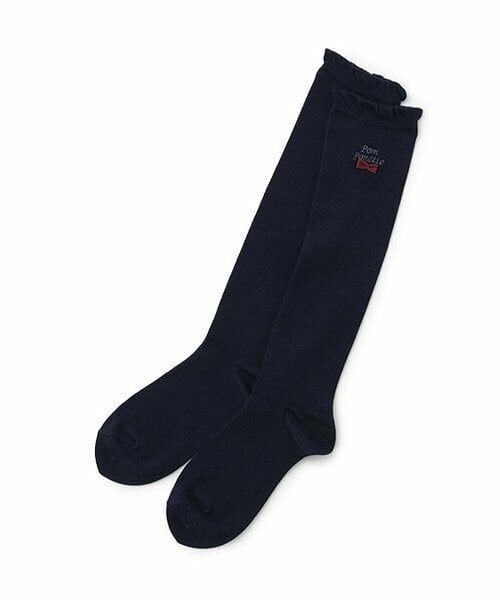 pom ponette junior / ポンポネット ジュニア ソックス | 定番リボンハイソックス（紺）