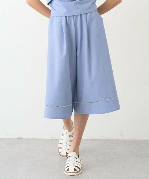 pom ponette junior / ポンポネット ジュニア ショート・ハーフ・半端丈パンツ | イージーハーフキュロット（ブルー）