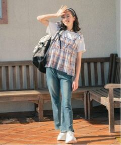 pom ponette junior / ポンポネット ジュニア その他パンツ | 【のびのび】カットデニムフレアパンツ