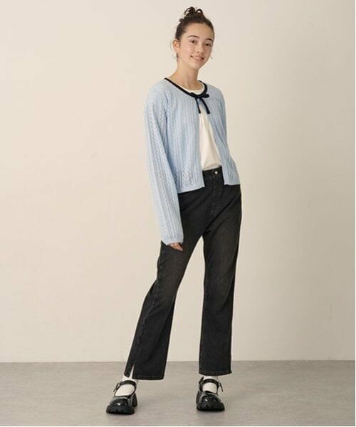 pom ponette junior / ポンポネット ジュニア その他パンツ | 【のびのび】カットデニムフレアパンツ | 詳細11