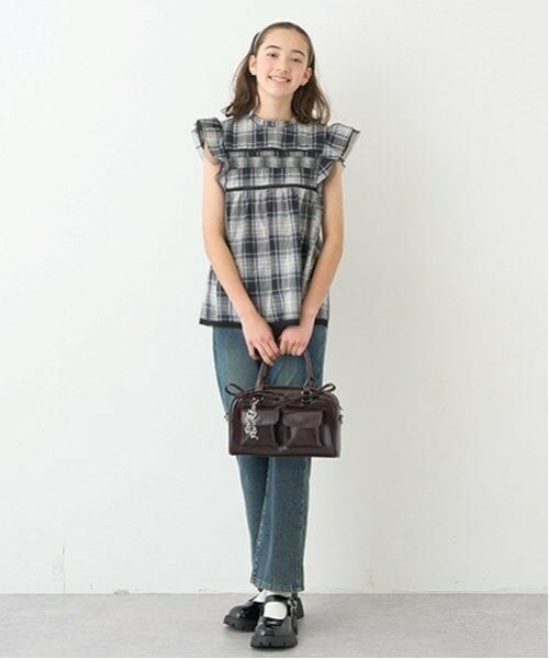 pom ponette junior / ポンポネット ジュニア その他パンツ | 【のびのび】カットデニムフレアパンツ | 詳細6