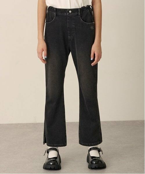 pom ponette junior / ポンポネット ジュニア その他パンツ | 【のびのび】カットデニムフレアパンツ | 詳細8