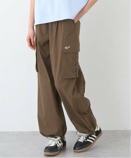 pom ponette junior / ポンポネット ジュニア その他パンツ | イージーカーゴワイドパンツ（茶）