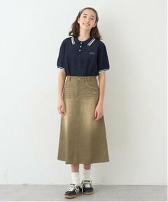 pom ponette junior / ポンポネット ジュニア ミニ・ひざ丈スカート | ハートポケットデニムスカート