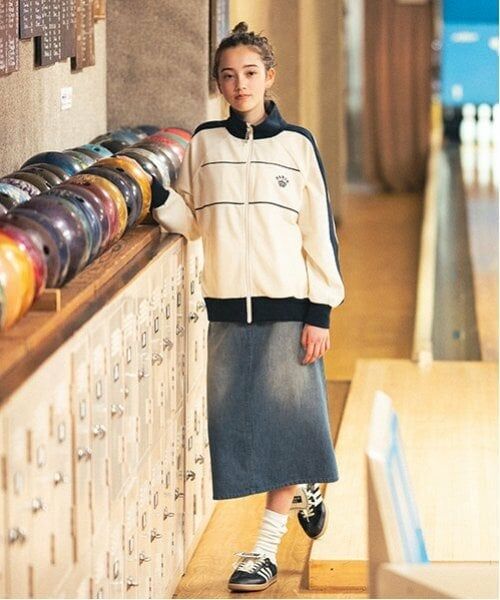 pom ponette junior / ポンポネット ジュニア ミニ・ひざ丈スカート | ハートポケットデニムスカート(ディープ ブルー)