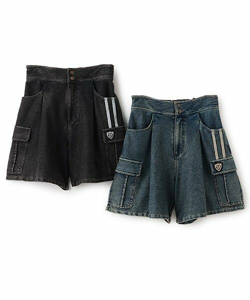 pom ponette junior / ポンポネット ジュニア ショート・ハーフ・半端丈パンツ | 【のびのび】カットデニムカーゴショートパンツ | 詳細24