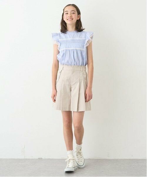 pom ponette junior / ポンポネット ジュニア ショート・ハーフ・半端丈パンツ | サイドボタンタックキュロット | 詳細18