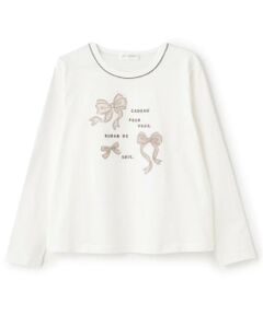 pom ponette junior / ポンポネット ジュニア Tシャツ | リボンアップリケTシャツ