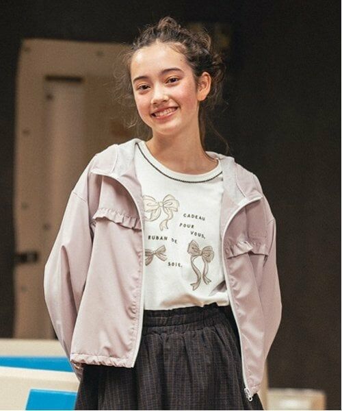 pom ponette junior / ポンポネット ジュニア Tシャツ | リボンアップリケTシャツ | 詳細1