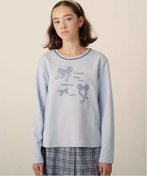 pom ponette junior / ポンポネット ジュニア Tシャツ | リボンアップリケTシャツ | 詳細6