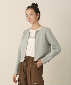 pom ponette junior / ポンポネット ジュニア カーディガン・ボレロ | ノーカラーZIPカーデTシャツセット